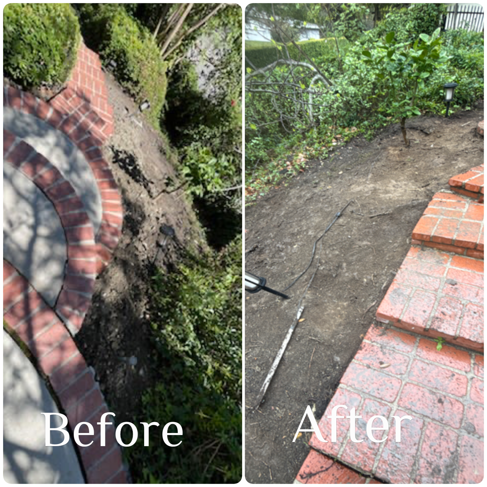 Before and after yard cleanout by Karrion Hauling